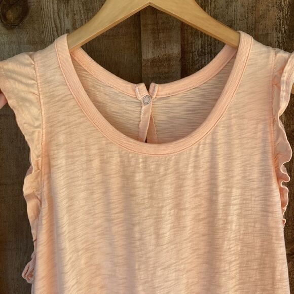 Target Cotton Ruffle Butterfly Sleeve Snap Button Back Midi Dress-orange/coral - Picture 7 of 10